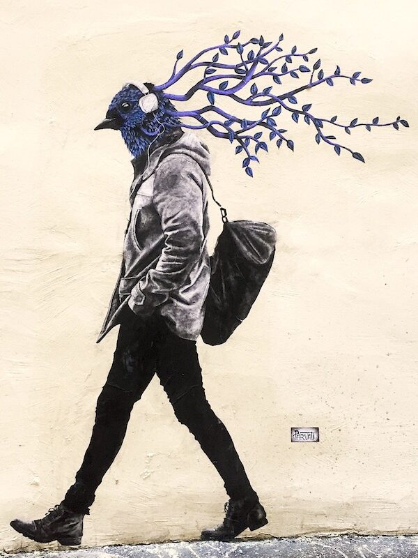 Street-art à Lyon : œuvre de Parvati, photo du 2 février 2019