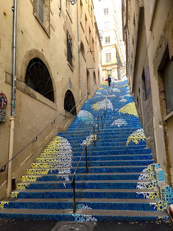 L'escalier bleu, passage Mermet, Croix-Rousse, Lyon