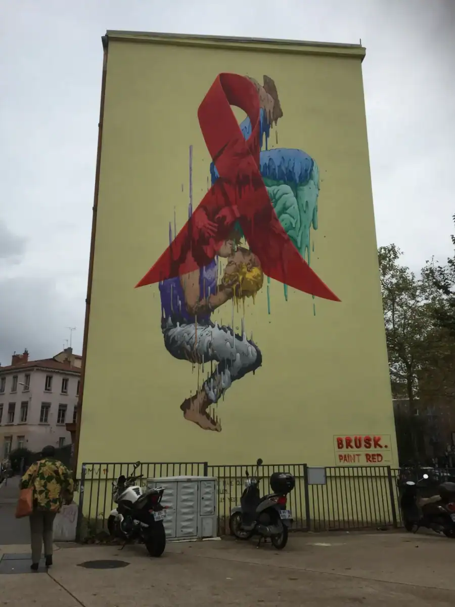 Street art Lyon, fresque Mur69 par Brusk, 2016