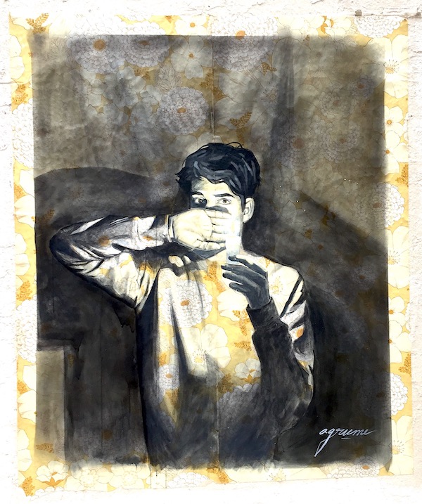 Œuvre d'Agrume, croisement montée Grande-Côte et rue Burdeau, 24 décembre 2018