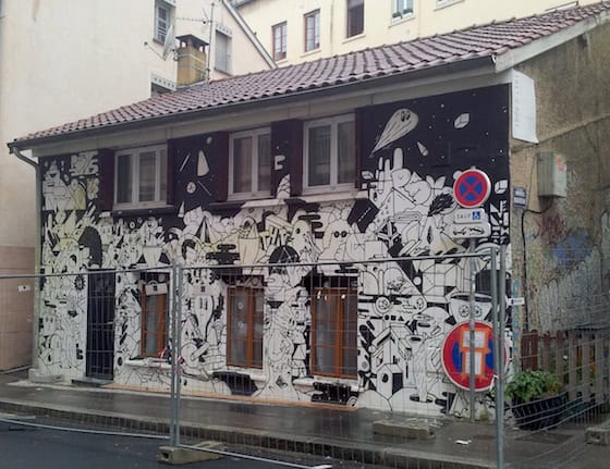 Street art Lyon - Fresque en papiers collés du 49 rue des pierres plantées, Lyon