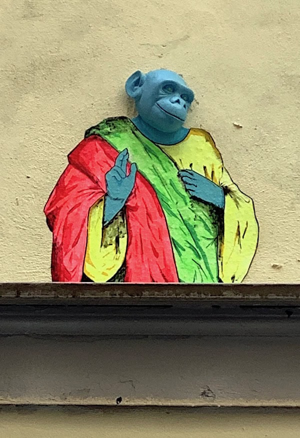 Street art Lyon, oeuvre de Zorm, connu pour ses singes