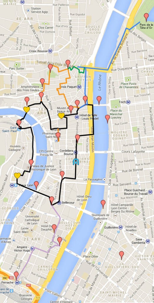 Plan parcours fête des lumières 2013