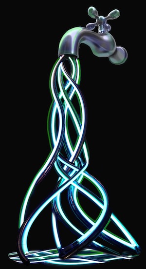 Robinets de lumière éphémère / Les Artlumés - Fête des Lumières 2013 © Ville de Lyon