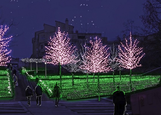 Un printemps en hiver / Frédéric Godeau - Fête des Lumières 2013 © Ville de Lyon