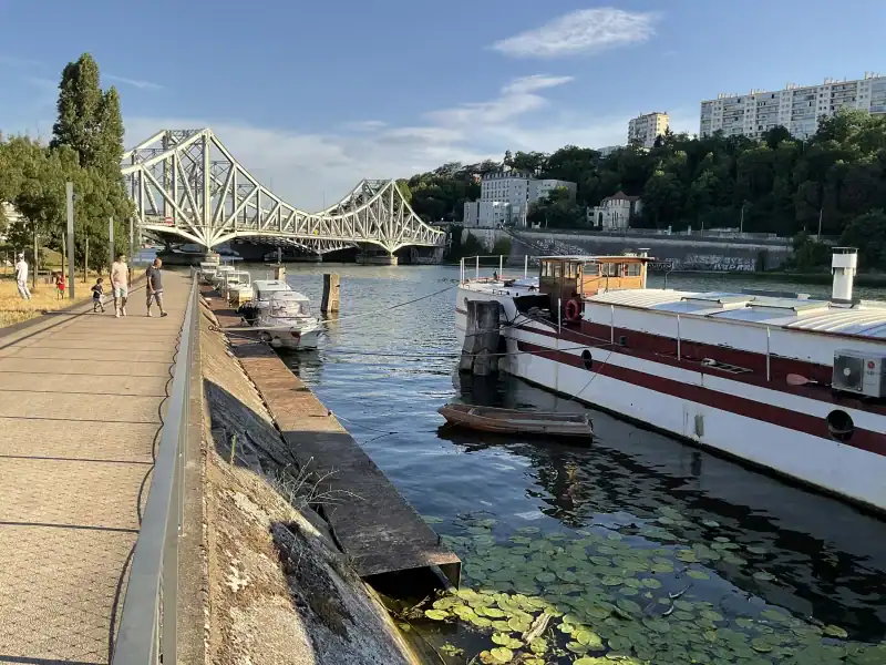 Viaduc de la Quarantaine vu depuis les berges de Saône