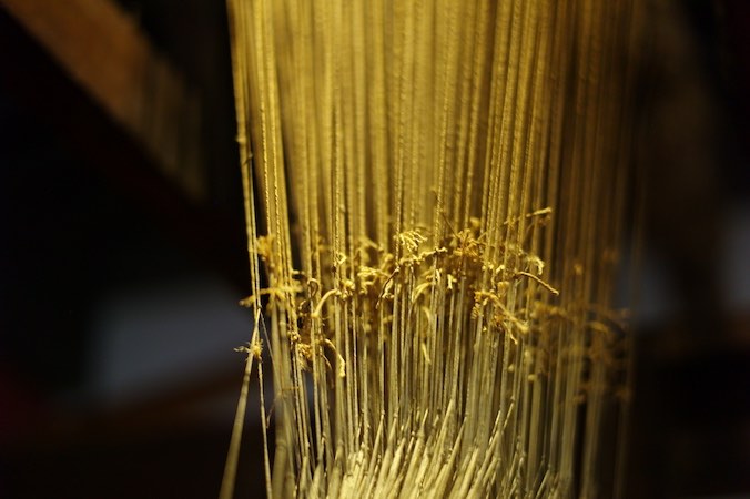 Métier à tisser la soie dans un canut à Lyon Croix-Rousse