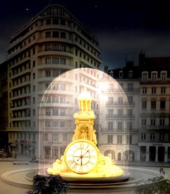 Golden hours, fête des lumières Lyon, Place des Jacobins, Jacques Rival