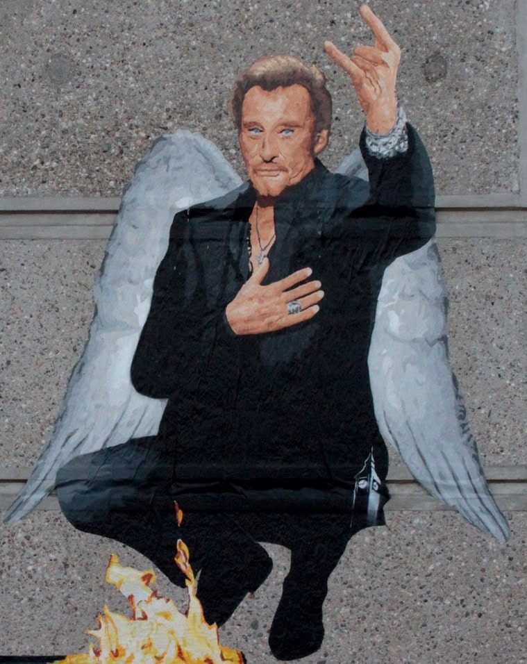 Street art Lyon - Johnny Halliday par Big ben