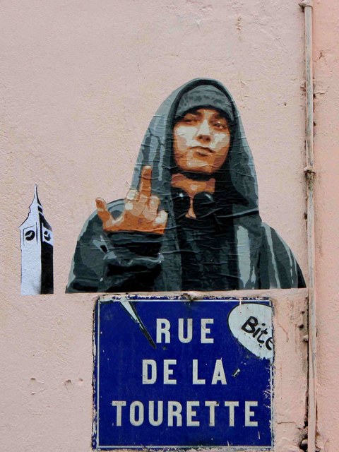 big ben street art syndrome de la tourette - Street art Lyon 
