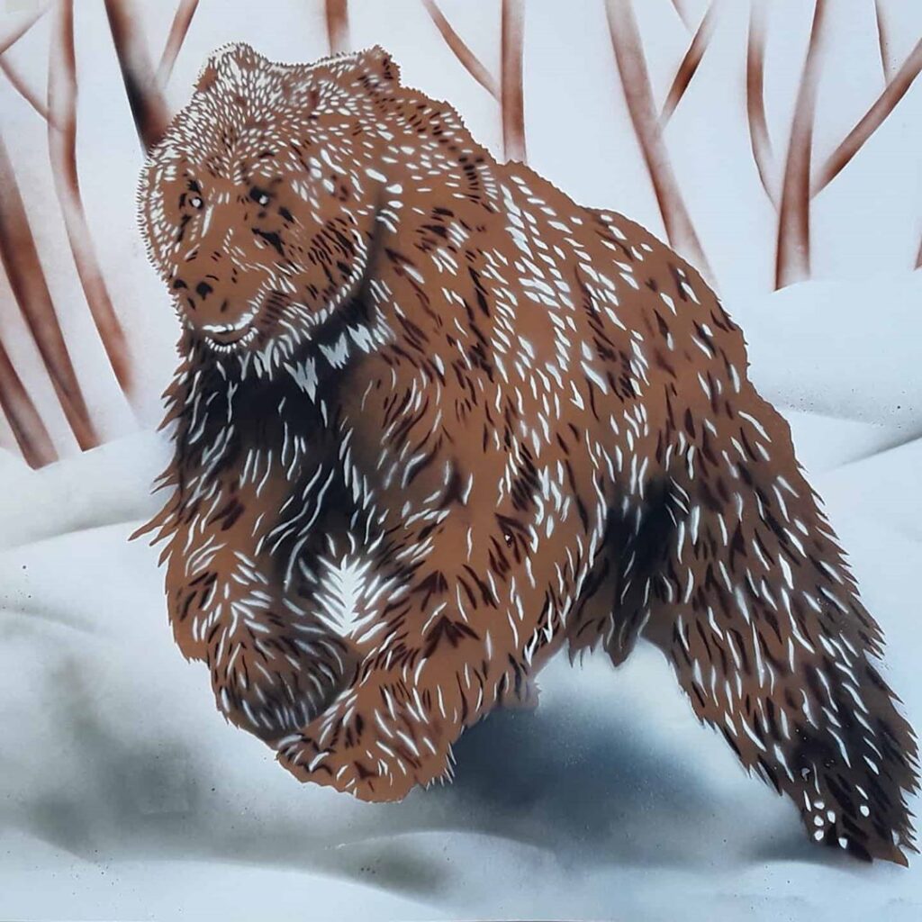 Pochoir de Jalb38 d'après une photographie de Paul Nicklen — Street art Lyon