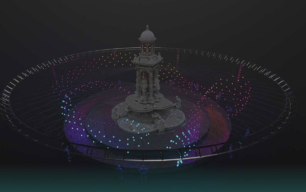 Fête des lumières Lyon 2022 - Murmuration (simulation), place des Jacobins, (c) Squidsoup