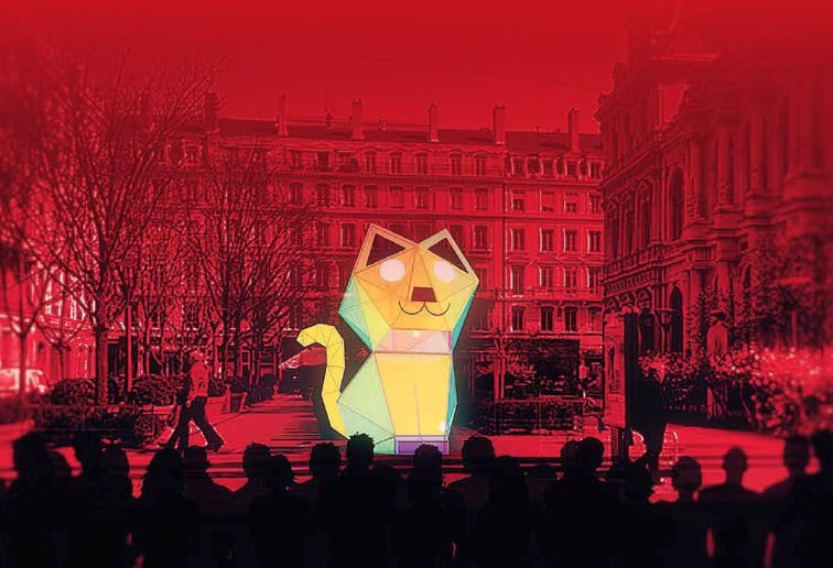 Fête des lumières Lyon 2022 - Eikosis (simulation), place de la Bourse, (c) Jérémie Bellot