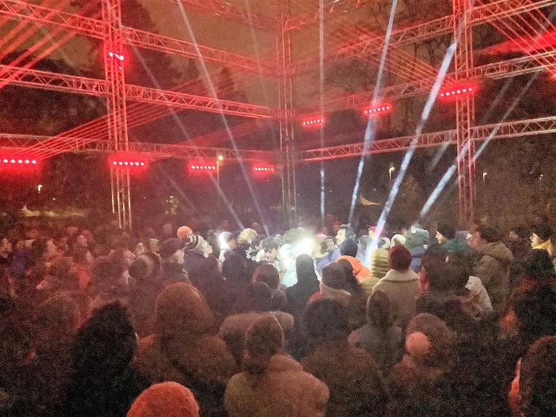 Fête des lumières Lyon 2022 - Parc de la Tête d'or, pointe du lac - AGORYTHM par Onlonlab