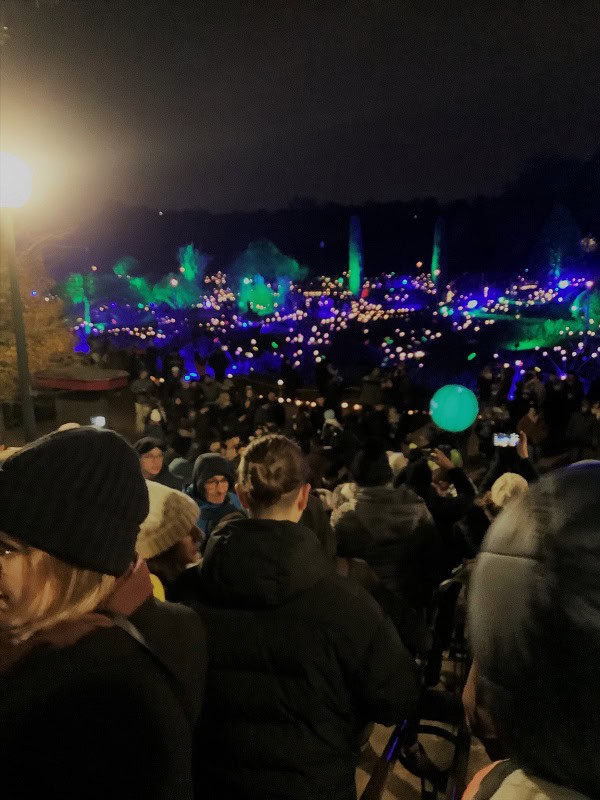 Fête des lumières Lyon 2022 - La roseraie du Parc de la Tête d'Or couverte de lumignons