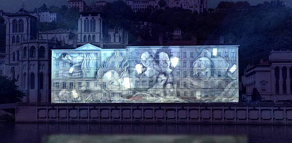 Fete des lumieres Lyon 2023,
Ceux du fleuve, simulation, Franck Dion