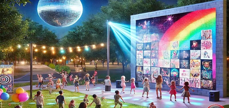 Fete des lumieres Lyon 2024 - Boum de lumières, 6 animations avec 8 équipes artistiques, Parc Blandan