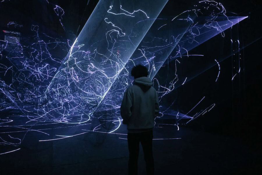 Fete des lumieres Lyon 2024 - Solar Dust (simulation), Quiet Ensemble, Parc de la Tête d'Or