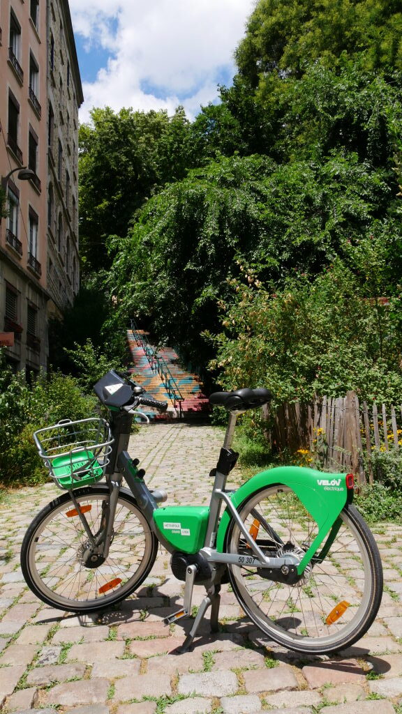 Station Vélo'v montée des Carmélites, La Croix-Rousse, Lyon