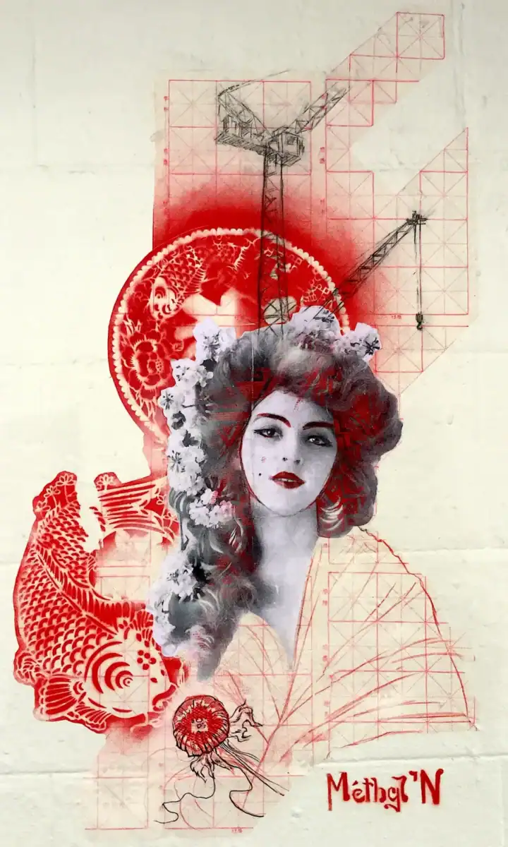 œuvre de Méthyl'n, montée des carmélites, street-art Lyon Croix-rousse