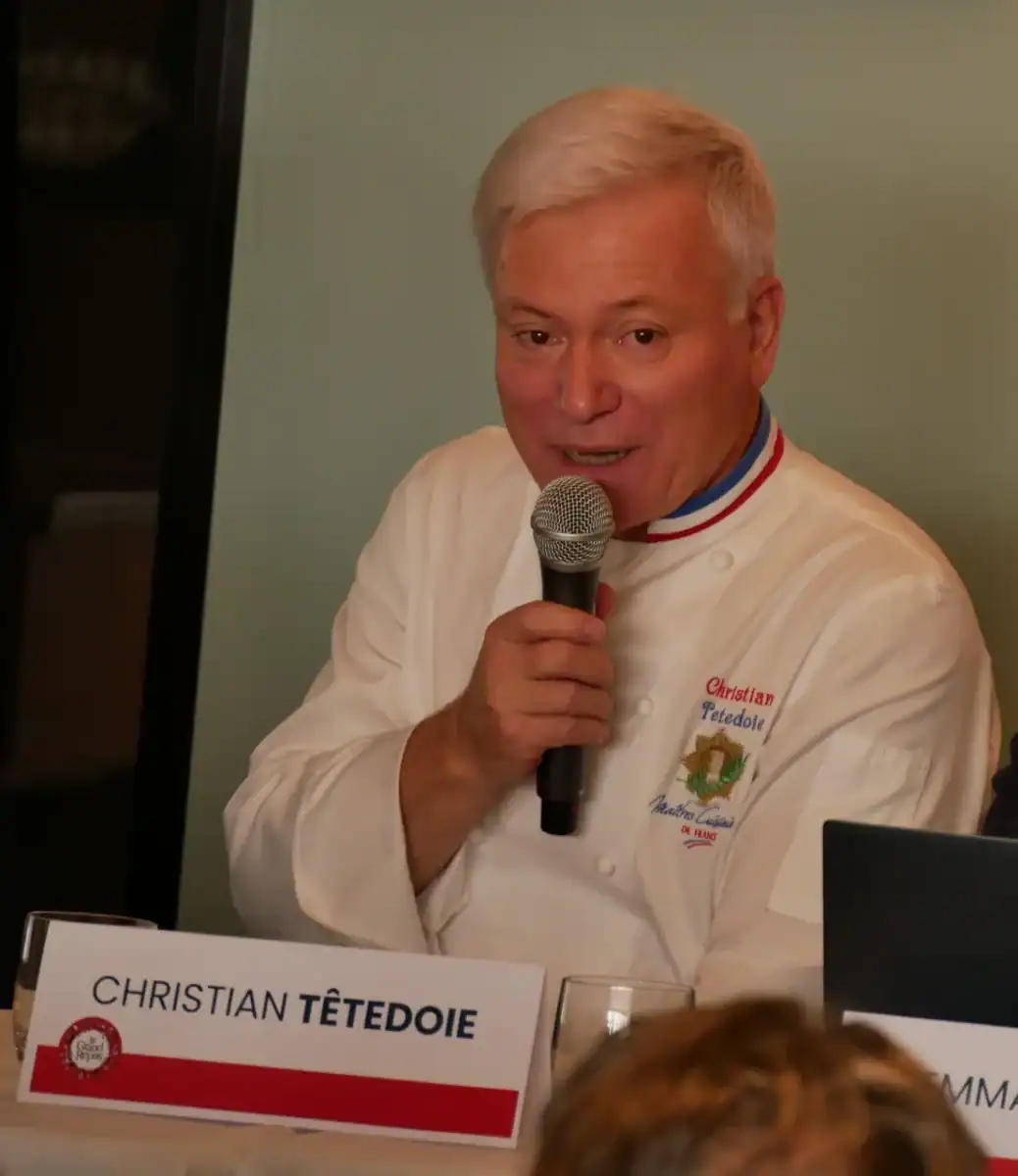 Christian Têtedoie, chef étoilé, à Lyon, pour le lancement de l'édition 2025 du Grand Repas