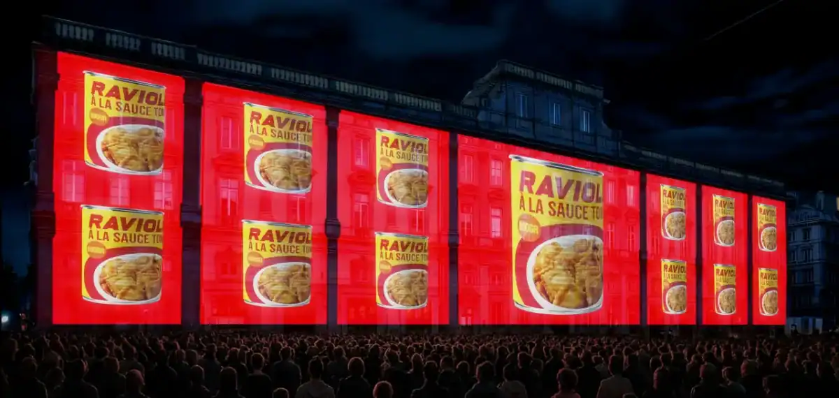 Animation "Le lundi c'est raviolis" par le collectif Tigrelab, fête des lumières 2025