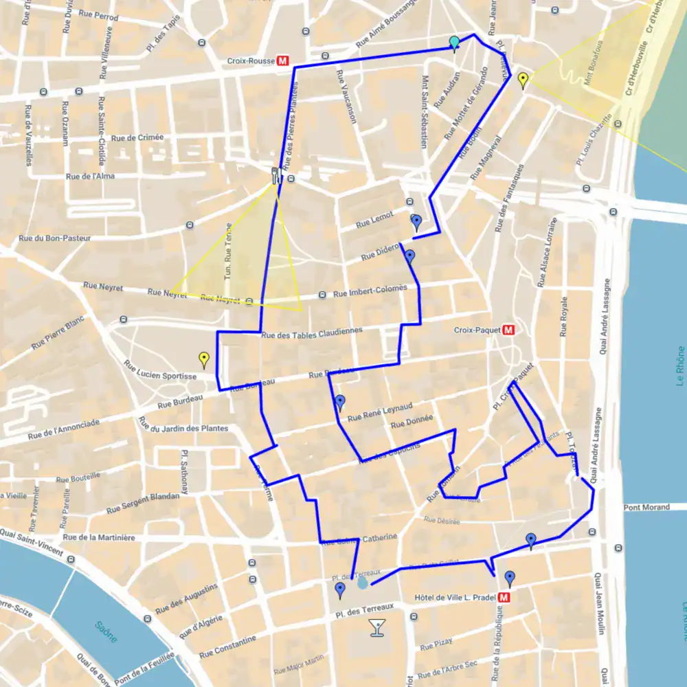 Carte des itinéraires