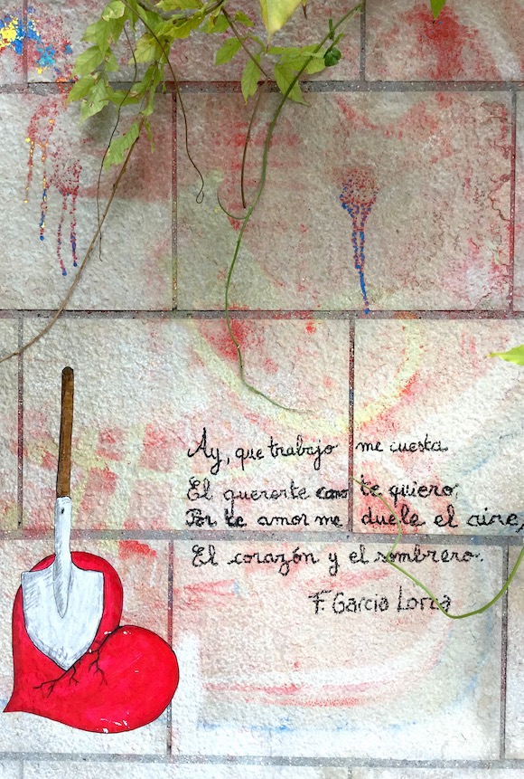 Graf non signé et poème de Garcia Lorca