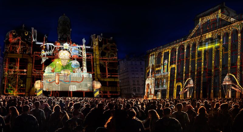 Simulation de l'animation Place des Terreaux — Sens dessus, dessous, Joseph Couturier