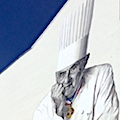 Fresque hommage à Bocuse en face des Halles de Lyon qui portent son nom