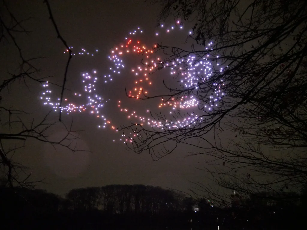 Fête des lumières Lyon 2025, drones au Parc de la Tête d'Or